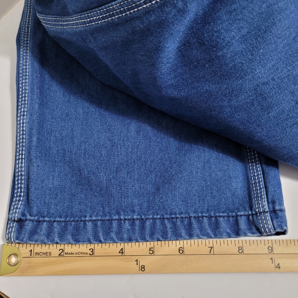 Liberty Blue Denim Overalls with Green Accents - Picture 12 of 13